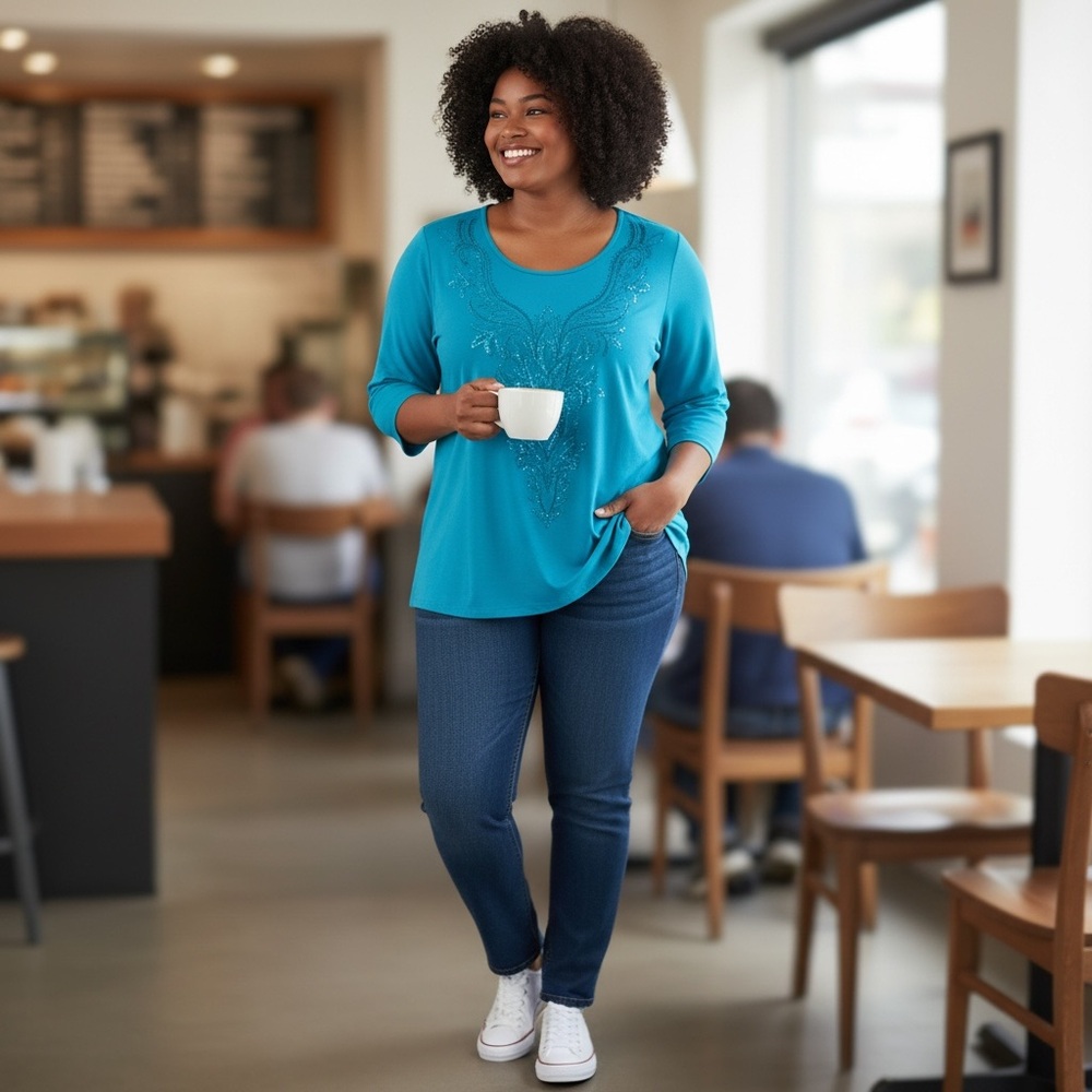 Bob Mackie Vibrant Blue Wearable Art - image 2